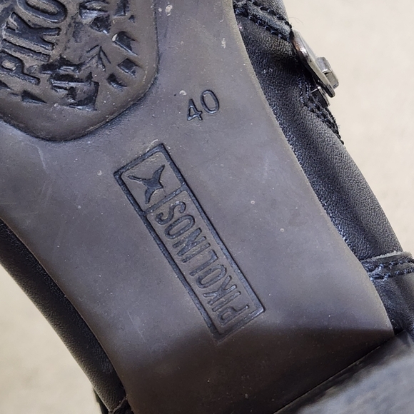 PIKOLINOS Black Leather Ankle Heel Boots Side  Zip US 9-9.5 - Picture 11 of 12